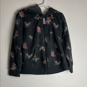 Cat & Jack Black Butterfly Print Kids Jacket